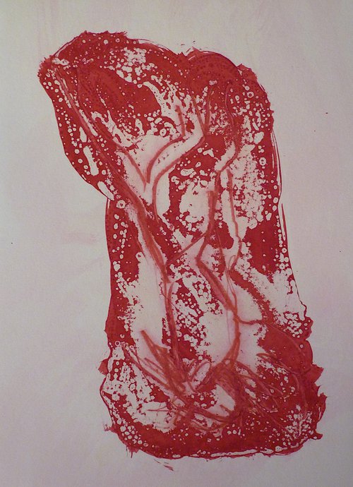 The Red Abstract 5, 21x29 cm - AF exclusive by Frederic Belaubre