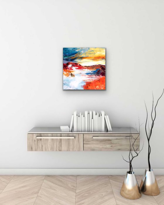 Je reviendrai - Abstract landscape painting -  Ready to hang
