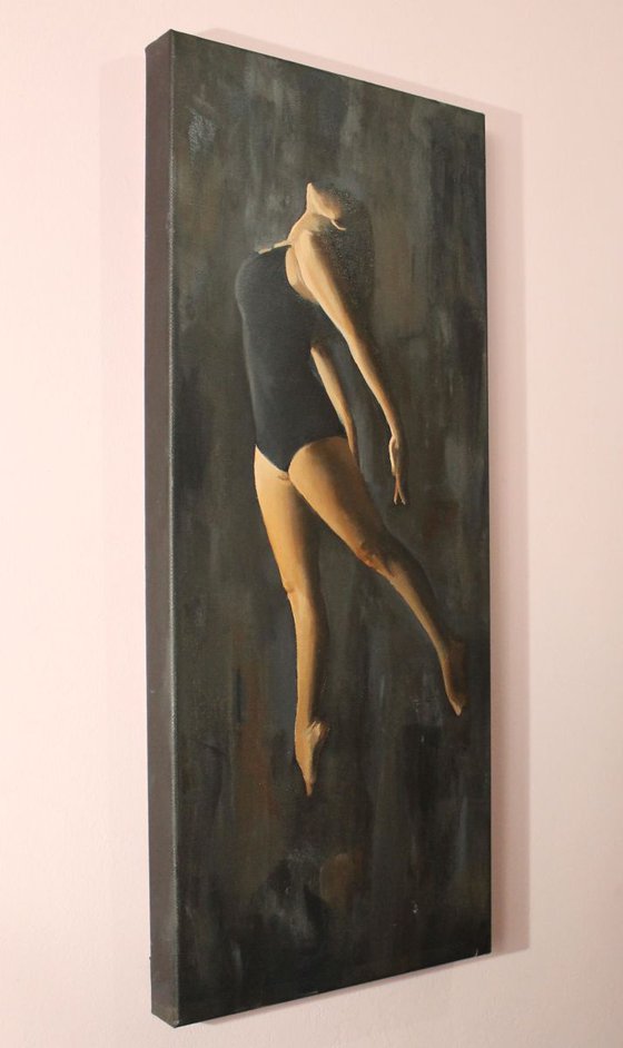 Flying High, Ballerina Painting, Part of the Dancer in the Dark Series