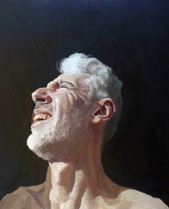 "Into the Light", Self-Portrait, original oil painting