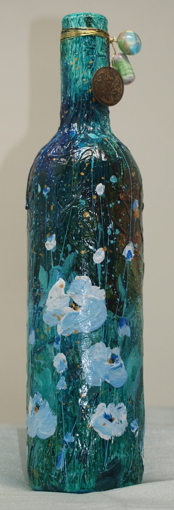 Garden Bliss 1 - Altered Wine Bottle Sculpture