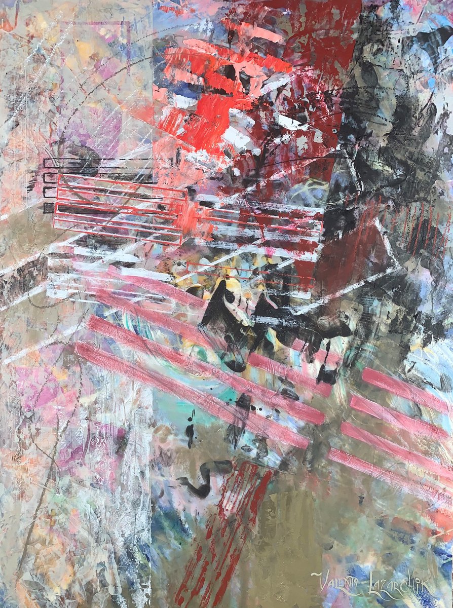 Organic Abstract Oil Painting By Gina Valenti-Lazarchik, 18 X 24, Been There, Done That, Original Artwork