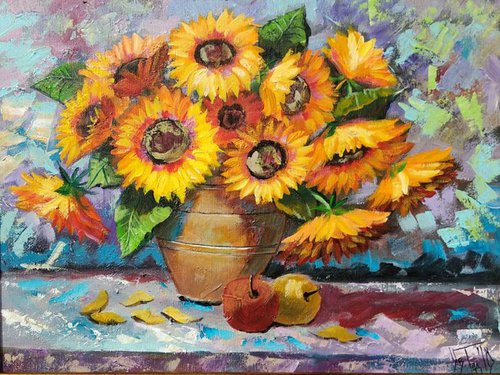 Sunflowers and apples by Ivan Todorov