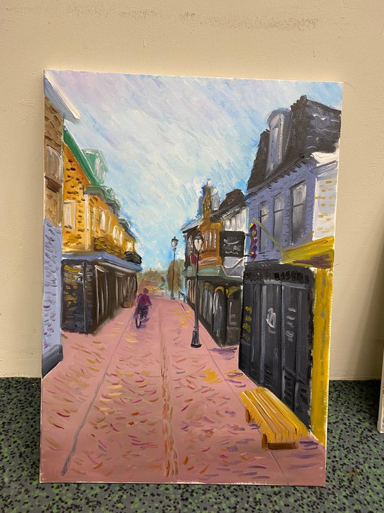 Old street in Dutch town