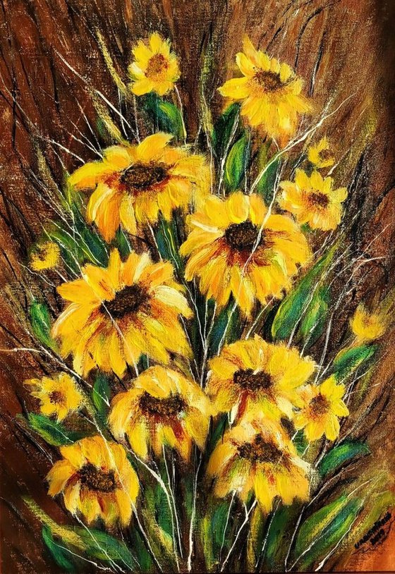 Still life with great sunflowers1..