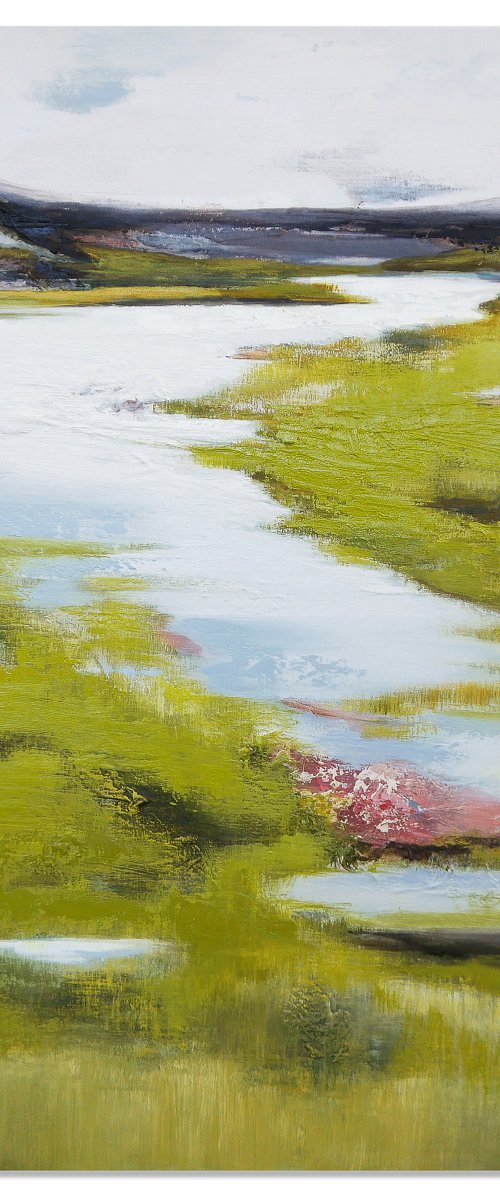 A large impressionistic landscape painting  " Summertime" by Olesia GR