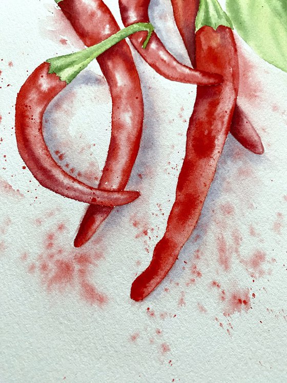 Sketch of red peppers