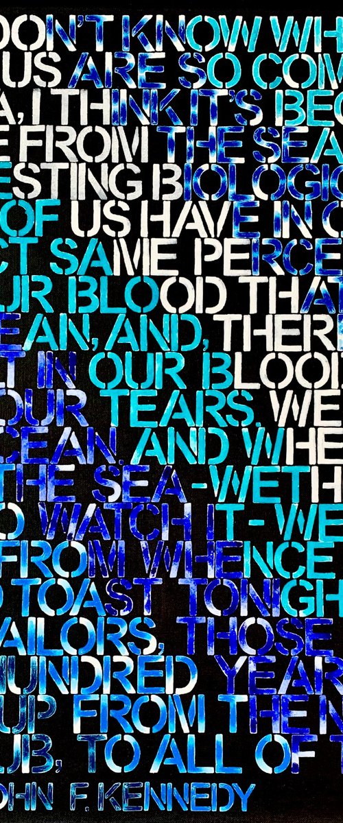 Love the sea No. 4222 blue typography by Anita Kaufmann