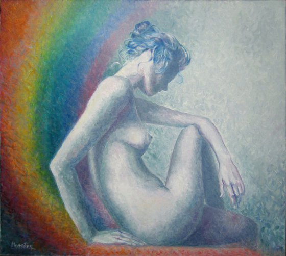 Girl on a rainbow