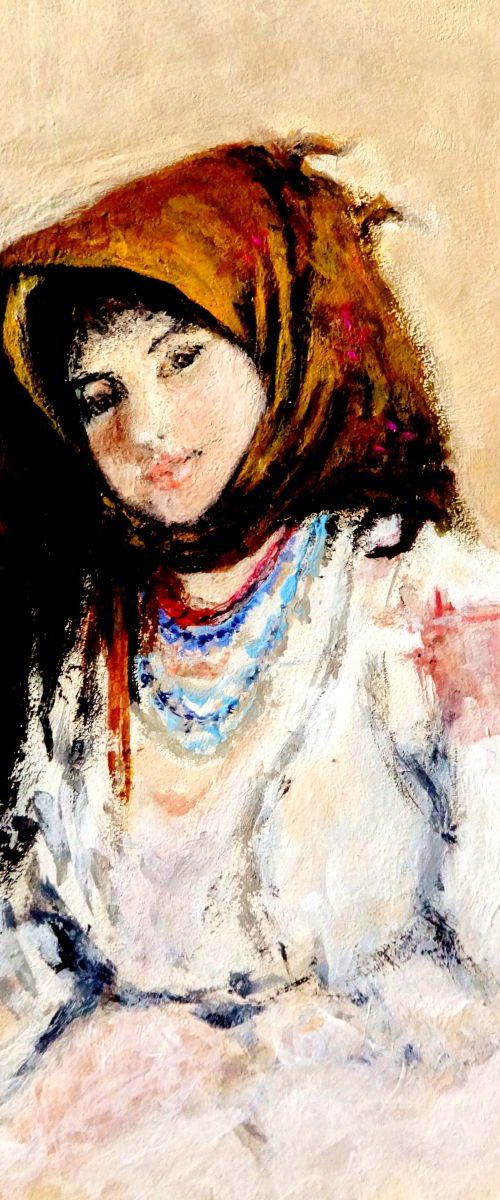 Portrait of a little peasant girl.. by Cristina Mihailescu