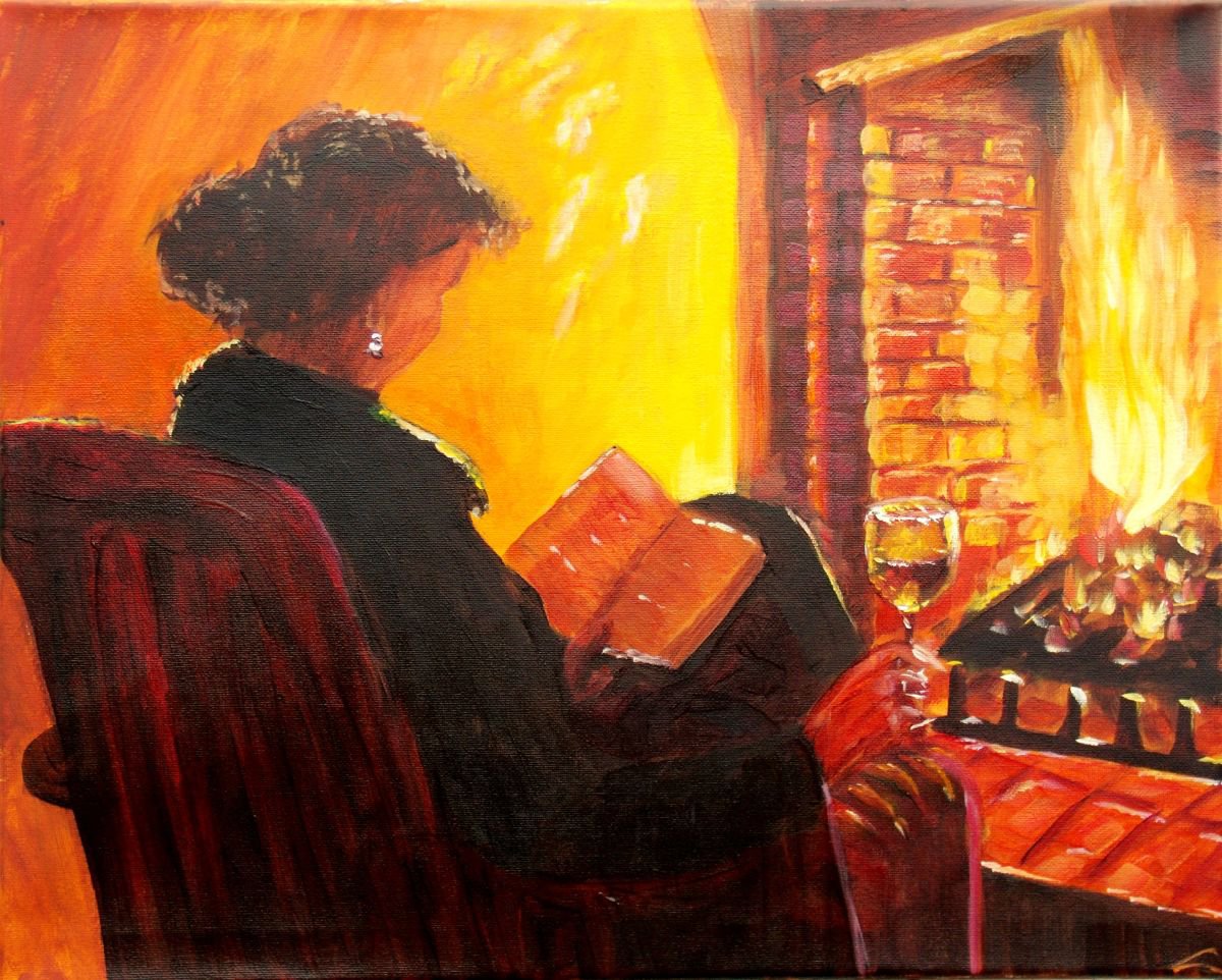 At the fireplace by Elena Sokolova