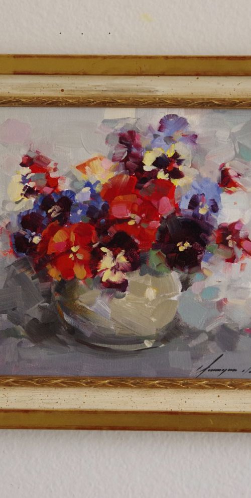 Flowers  Original oil painting  Handmade artwork Framed Ready to Hang One of a kind by Vahe Yeremyan