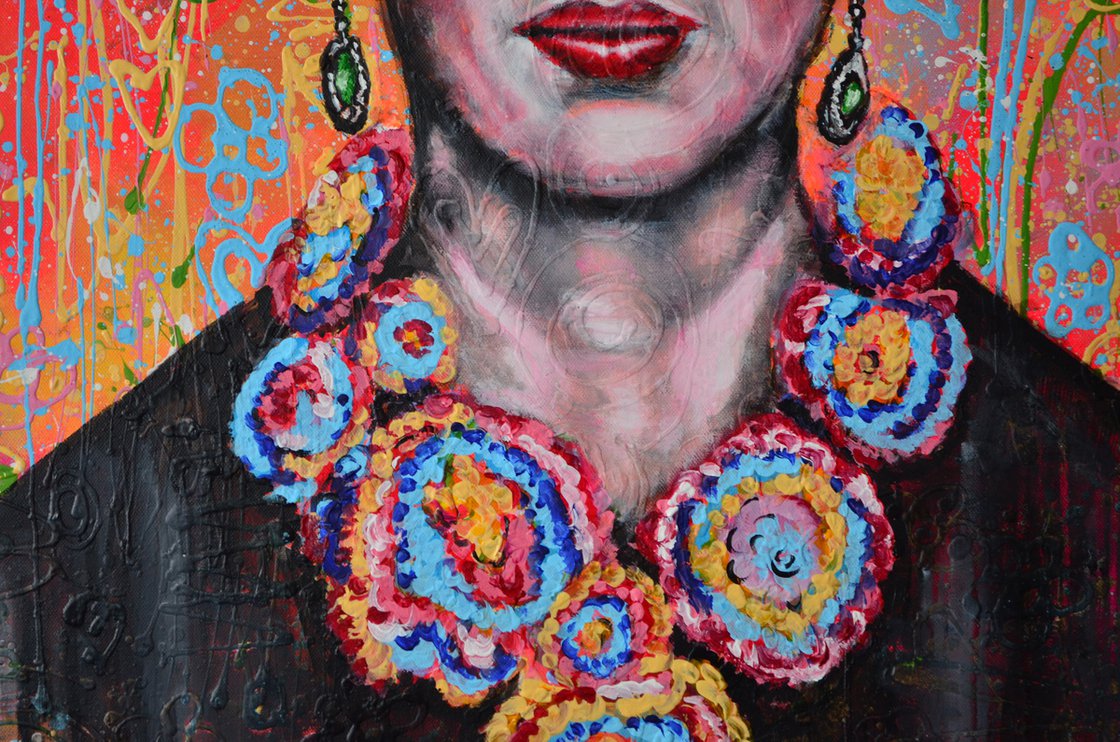 Original Acrylic Painting - Frida Kahlo by Misty Lady - M. Nierobisz
