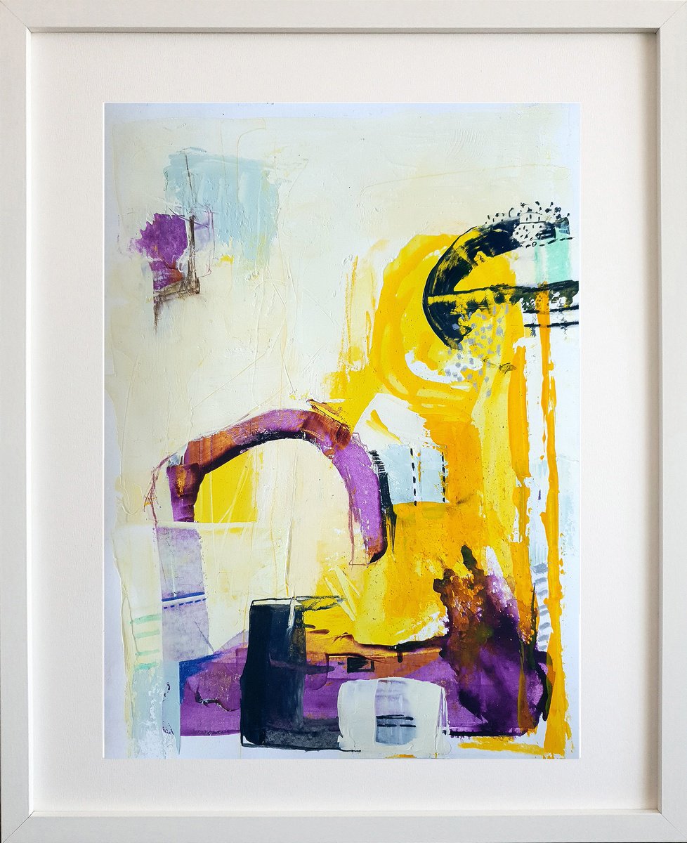 Abstract Acrylic Painting By Iulia Paun, 17 X 20, Dandelion Effect No. 2, Original Artwork