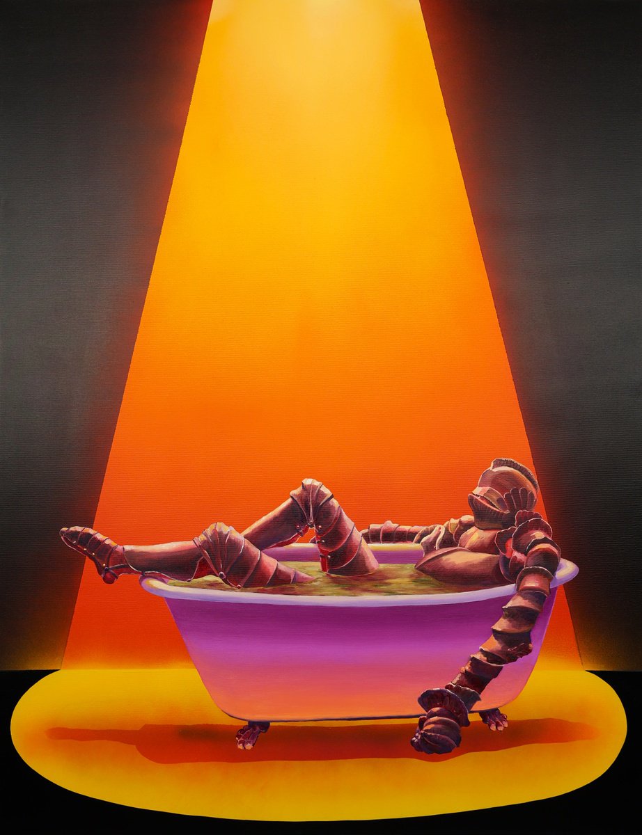 Urban And Pop Portrait Oil Painting By Dominic Virtosu, 39 X 51, Me Time, Original Artwork