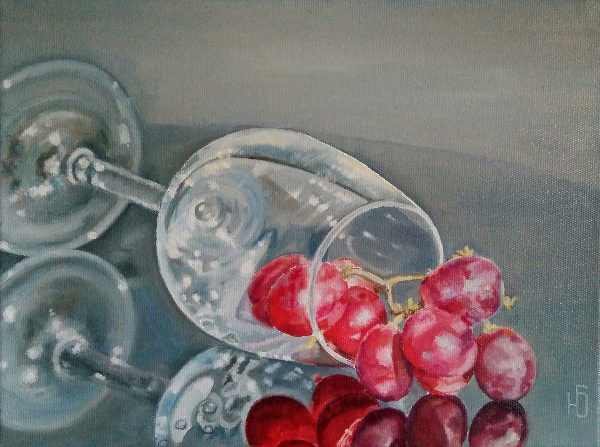 Still life with grapes by Yulia Berseneva