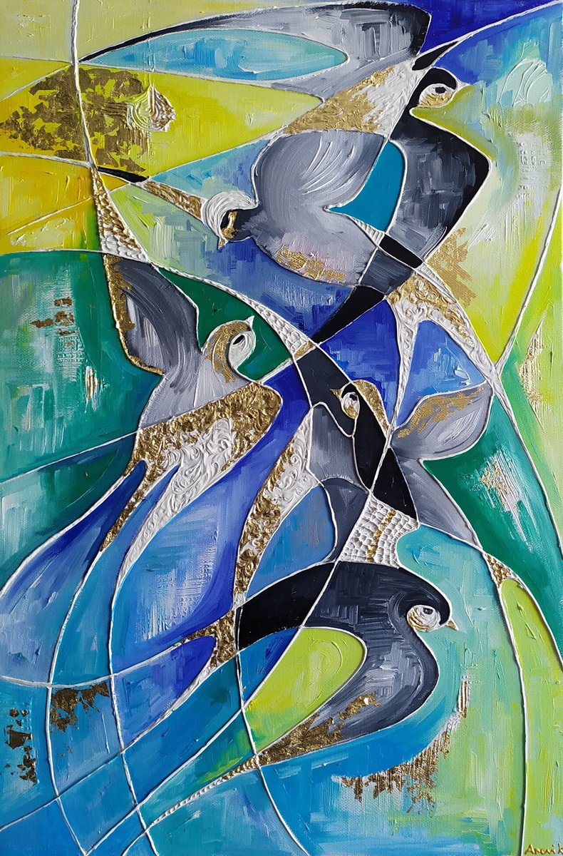 Photorealistic Still Life Oil Painting By Arevik Gasparyan, 16 X 24, The Swallow