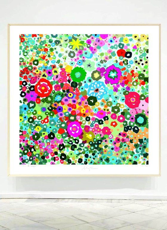 Flower garden (Jardín de flores) (pop art, floral)