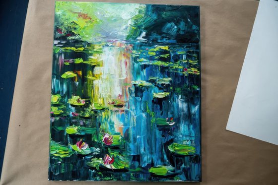 Monet Style Lily Pond Painting