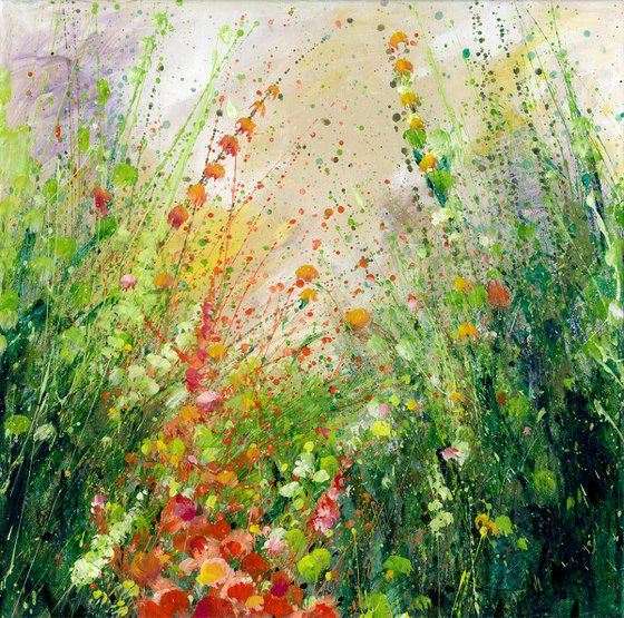 Dreaming In The Meadow - Floral Painting by Kathy Morton Stanion