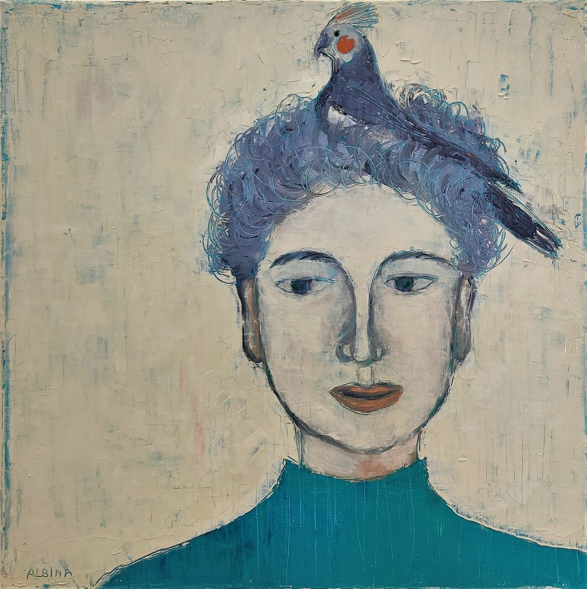 Naive Oil Painting , Like A Nest By Albina Urbanek, 16 X 16, Artwork For Sale On Artfinder