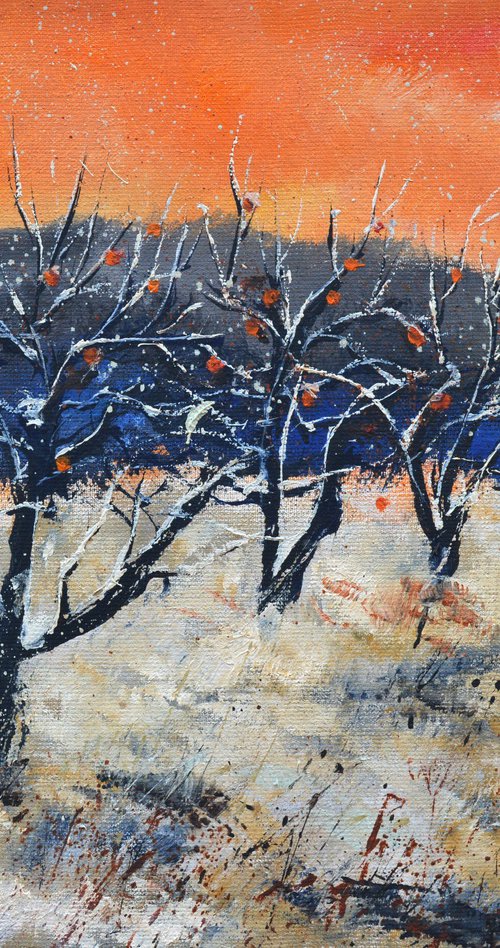 apple trees in winter by Pol Henry Ledent