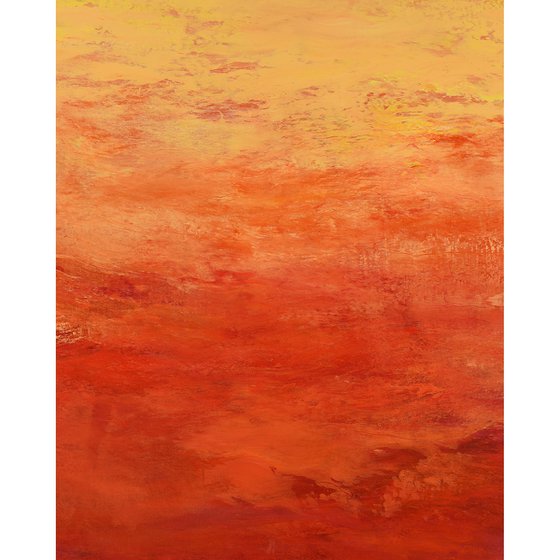 Tangerine Burst - Modern Color Field Abstract