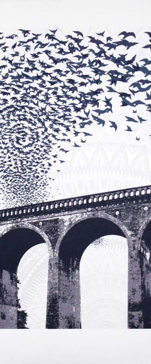 'Winter Sky' Limited edition screen print by Kath Edwards