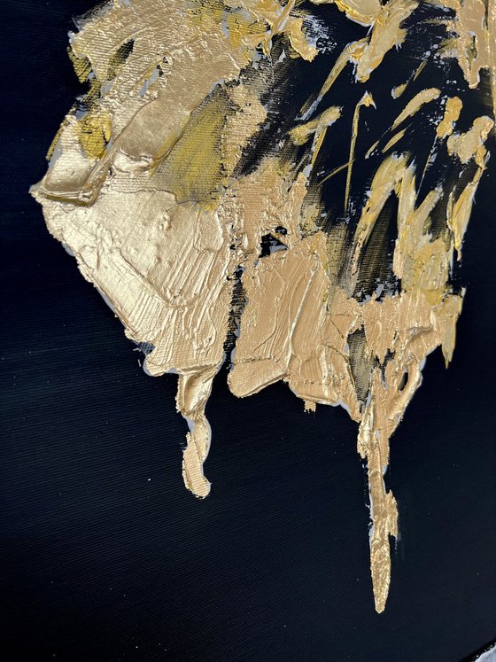 Gold Black abstract butterfly.