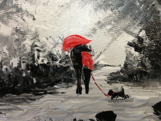 Under the red umbrella