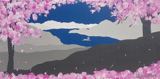 Cherry blossom over Ullswater, The Lake District