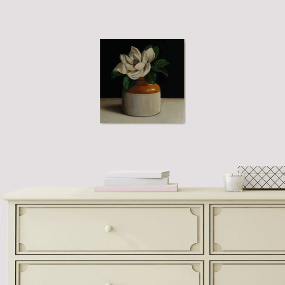 Magnolia on a window sill