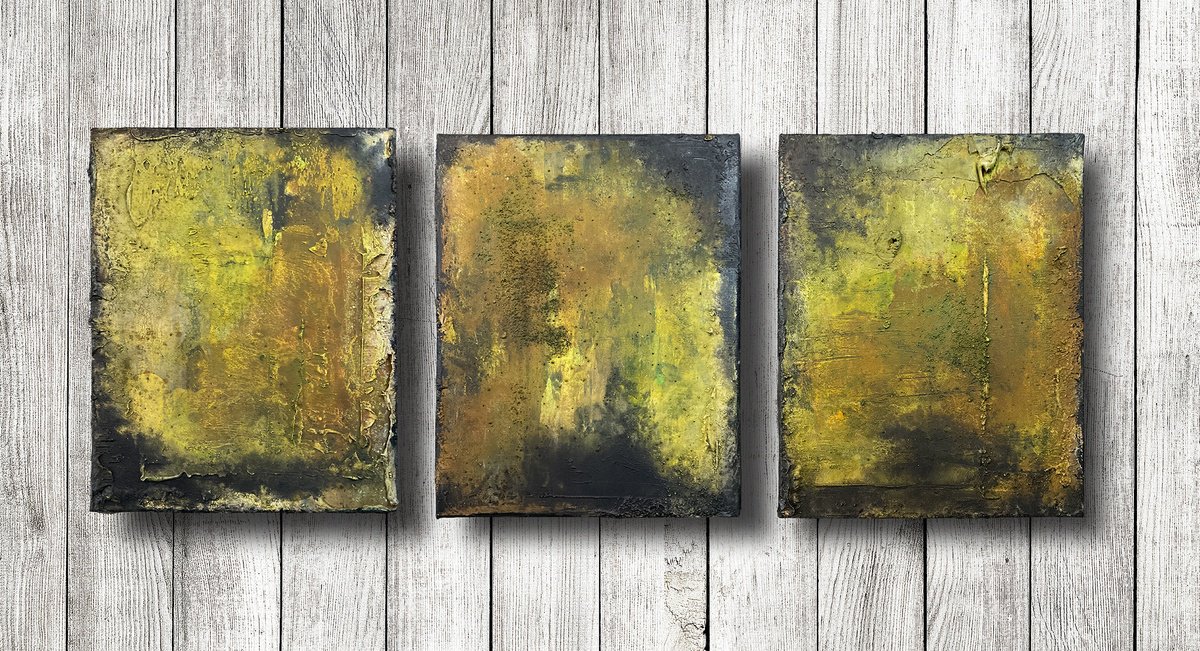 Expressive Painting , Resting In The Lichen By Kathy Morton Stanion, 24 X 10, Artwork For Sale On Artfinder