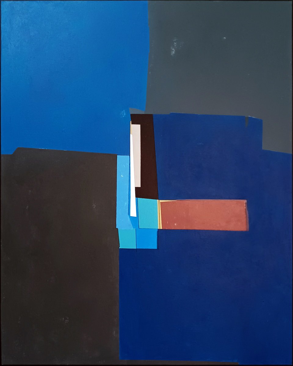  Blue Composition Iv By Luis Medina, 31 X 39, Artwork For Sale On Artfinder