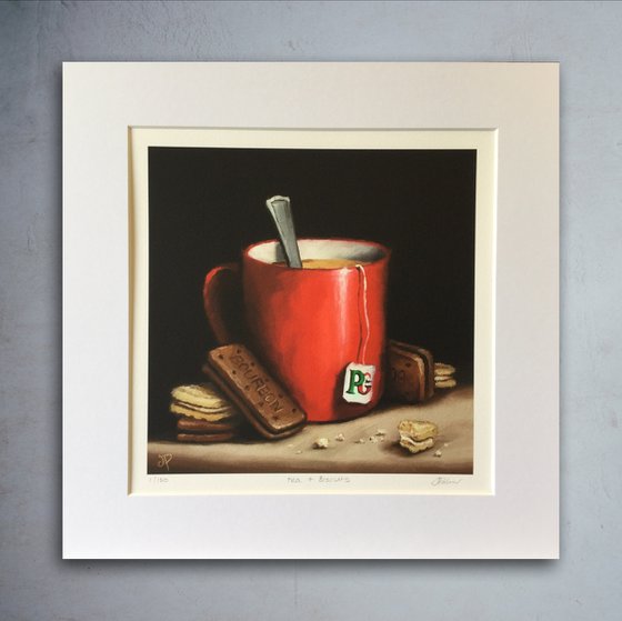 Tea and biscuits , still life
