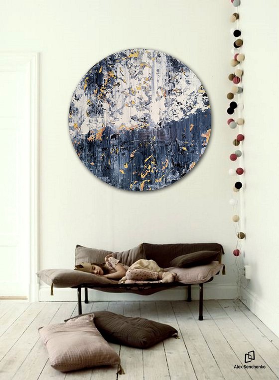 120x120cm. Circular abstract painting / Abstract 22110