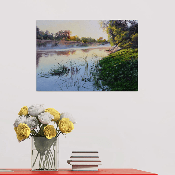 Warm sunrise over the water