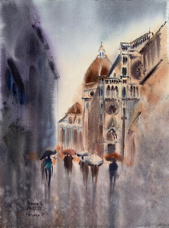 The romance of rain. Florence.