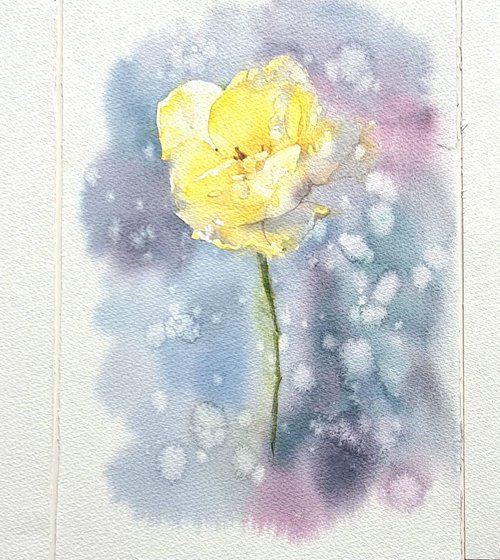 Triptych yellow flowers by Natasha Sokolnikova