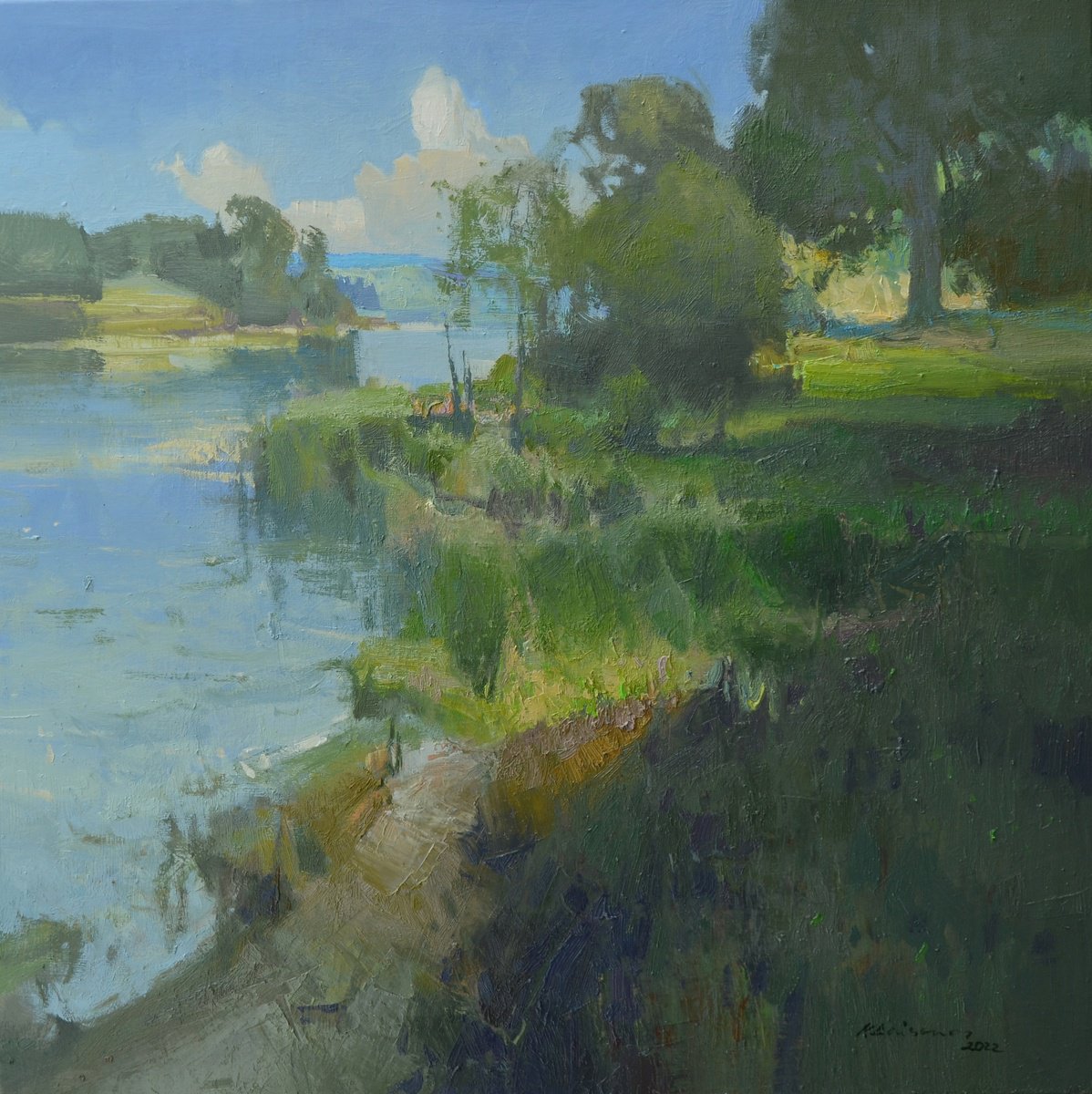 Grassy Coast By Vytautas Laisonas, 20 X 20, Artwork For Sale On Artfinder