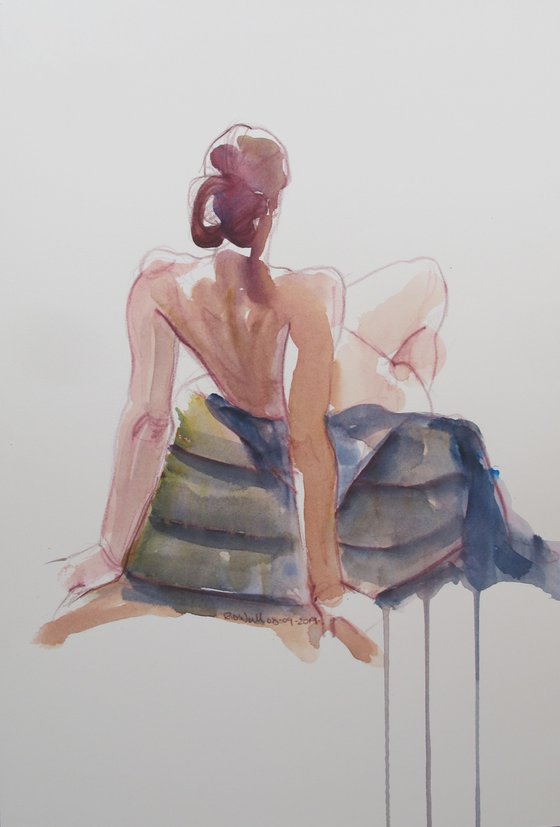 seated female nude