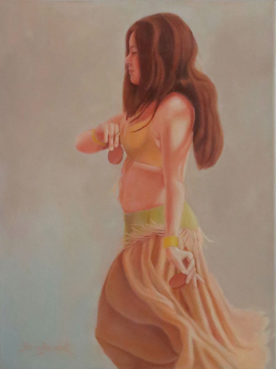 Photorealistic Portrait Oil Painting By Stephen Benedek, 18 X 24", Castanets, Original Artwork