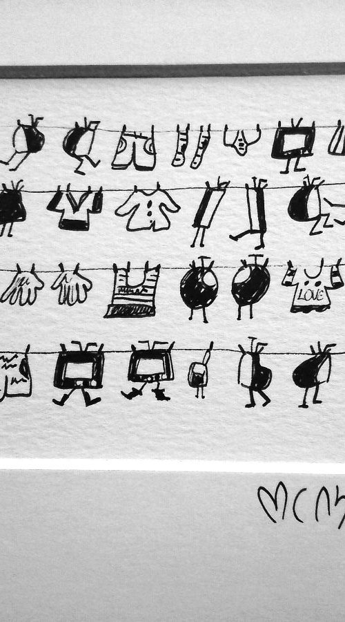Laundry Tvs drawing by Maria Luisa  Azzini
