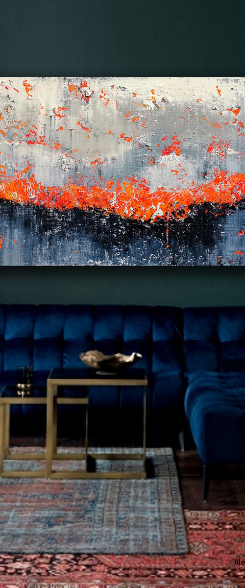 150x100cm. / abstract painting / Abstract 2120 by Alex Senchenko