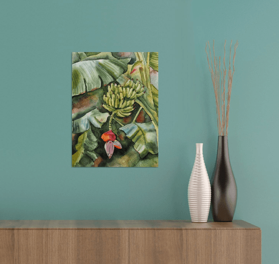 Bananatree - original tropical green watercolor