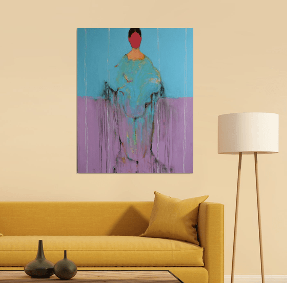 Pink And blue Figure