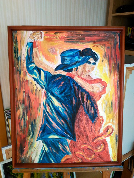 Tango original oil painting framed wall art