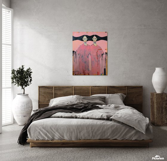 My Red — Twin Figures in Pale Pink