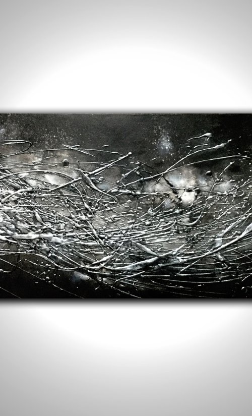 Black Abstract Wave by Carol Wood