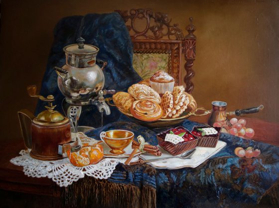 Still life with cake